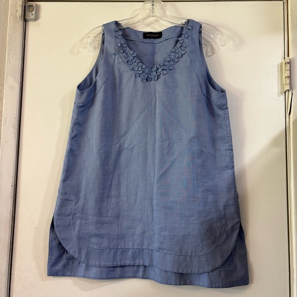 Piazza Sempione Tank Sleeveless Blouse Tunic Top Blue Large Size 42 - Picture 1 of 12